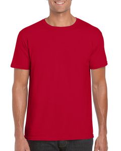 Gildan 64000 - T-Shirt Filé à l’Anneau Pour Homme Rouge Cerise