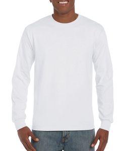 Gildan GI2400 - T-Shirt Homme Manches Longues 100% Coton Blanc