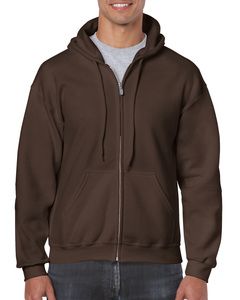 Gildan GI18600 - Heavy Blend Adult Hoodie Sweatshirt Met Volledige Rits Dark Chocolate