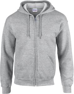 Gildan GI18600 - Heavy Blend Adult Hoodie Sweatshirt Met Volledige Rits Sport Grey
