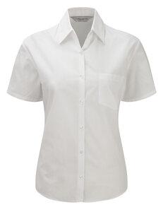 Russell Collection RU937F - Ladies Short Sleeve Pure Cotton Easy Care Poplin Shirt