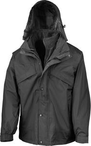 Result R68 - 3 In 1 Waterproof Jacket - Veste 3 En 1 Imperméable Doublée En Polaire Zip&Clip Black/Black