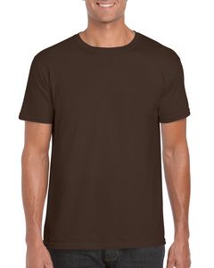 Gildan 64000 - T-Shirt Filé à l’Anneau Pour Homme Chocolat Foncé