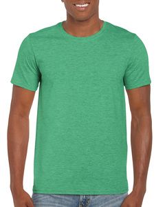 Gildan 64000 - T-Shirt Filé à l’Anneau Pour Homme Vert Iris Cendré