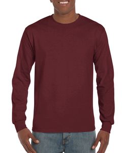 Gildan GD014 - Ultra Cotton ™ Langarm-T-Shirt Herren Kastanienbraun