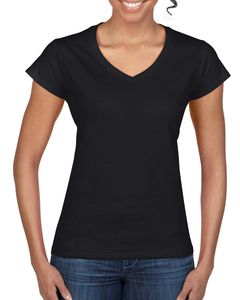 Gildan GD078 - Softstyle ™ dames v-hals t-shirt Black