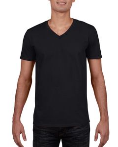 Gildan GD010 - Camiseta Hombre Cuello V Gildan - Softstyle™ Negro