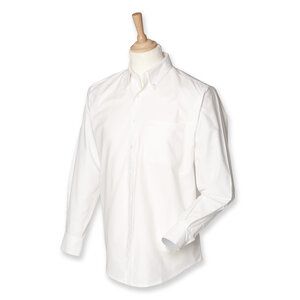 Henbury HB510 - Langärmelige klassisches Oxford-Hemd White