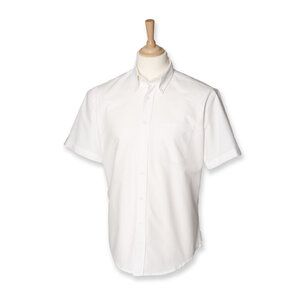 Henbury HB515 - Short sleeve classic Oxford shirt Biały