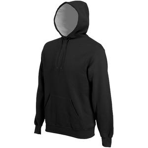 Kariban KB443 - Sweat-shirt à capuche épais contrasté Noir
