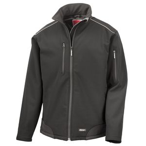 Result Work-Guard R124A - Ripstop softshell workwear jacket Black/ Black