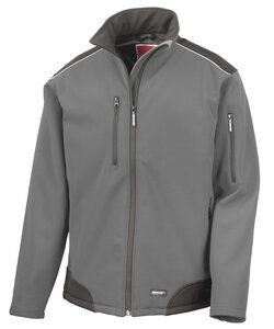 Result Work-Guard R124A - Ripstop softshell workwear jacket Grey/ Black