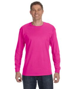 Jerzees 29L - 5.6 oz., 50/50 Heavyweight Blend™ Long-Sleeve T-Shirt  Cyber Pink