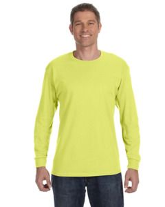 Jerzees 29L - 5.6 oz., 50/50 Heavyweight Blend™ Long-Sleeve T-Shirt  Safety Green