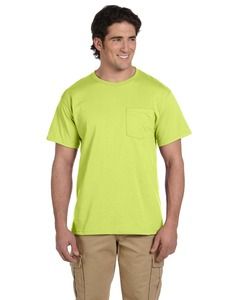 Jerzees 29P - 5.6 oz., 50/50 Heavyweight Blend™ Pocket T-Shirt  Safety Green