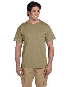 Jerzees 29P - 5.6 oz., 50/50 Heavyweight Blend™ Pocket T-Shirt  Khaki
