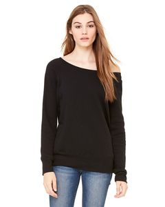 Bella+Canvas 7501 - Ladies Sponge Fleece Wide Neck Sweatshirt Black