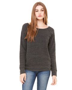 Bella+Canvas 7501 - Ladies Sponge Fleece Wide Neck Sweatshirt Charcoal Black Triblend