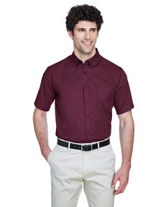 Ash City Core 365 88194 - Optimum Core 365™ Men's Short Sleeve Twill Shirts Burgundy