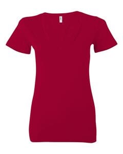 Bella B6035 - Sheer Rib Longer T-shirt for Women Red
