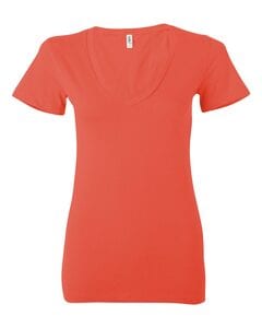 Bella B6035 - Sheer Rib Longer T-shirt for Women Coral