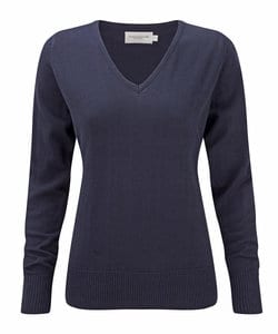 Russell Europe R-710F-0 - Ladies V-Neck Knitted Pullover French Navy