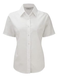 Russell Collection R-933F-0 - Damen Oxford Bluse Weiß