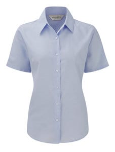 Russell Collection R-933F-0 - Damen Oxford Bluse Oxford Blue