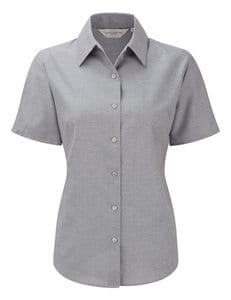 Russell Collection R-933F-0 - Damen Oxford Bluse Silver