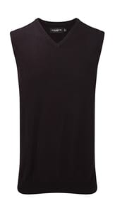 Russell Collection R-716M-0 - V-Neck Sleeveless Knitted Pullover Schwarz