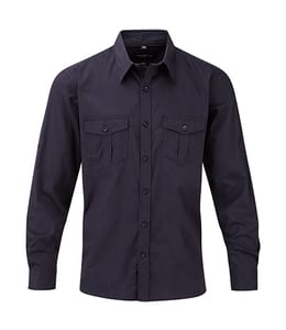 Russell Collection R-918M-0 - Men`s Roll Sleeve Shirt LS French Navy