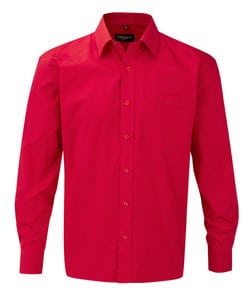 Russell Europe R-936M-0 - Cotton Poplin Shirt LS Classic Red