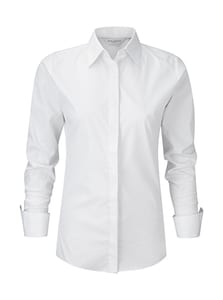 Russell Europe R-960F-0 - Ladies` LS Ultimate Stretch Shirt White