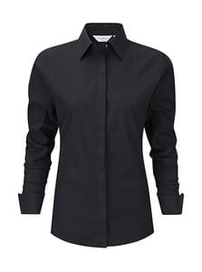 Russell Europe R-960F-0 - Ladies` LS Ultimate Stretch Shirt Black