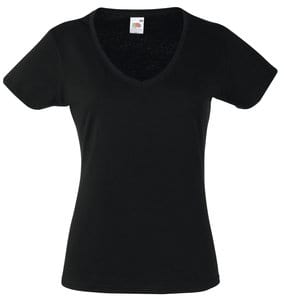 Fruit of the Loom 61-398-0 - Lady-Fit Valueweight V-neck T Black