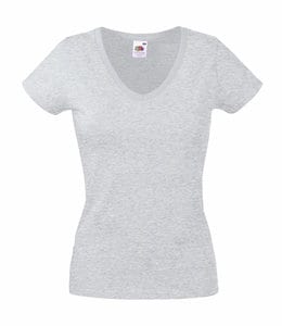 Fruit of the Loom 61-398-0 - Lady-Fit Valueweight V-neck T Heather Grey