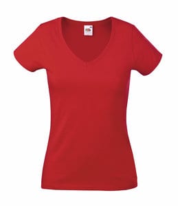 Fruit of the Loom 61-398-0 - Lady-Fit Valueweight V-neck T Red