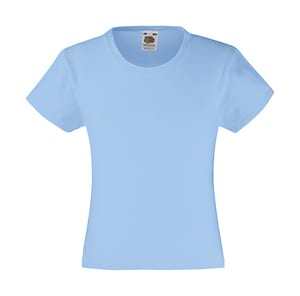 Fruit of the Loom 61-005-0 - Mädchen Valueweight T-Shirt Sky Blue
