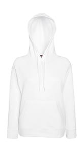 Fruit of the Loom 62-148-0 - Lady-Fit Lightweight Hooded Sweat White
