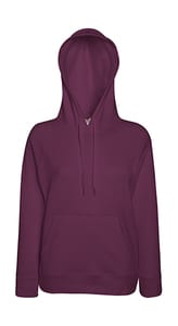Fruit of the Loom 62-148-0 - Lady-Fit Lightweight Hooded Sweat Burgundy