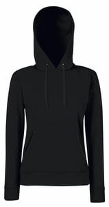 Fruit of the Loom 62-038-0 - Lady Fit Hooded Sweat Black