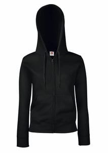 Fruit of the Loom 62-118-0 - Lady-Fit Hooded Sweat Jacket Black