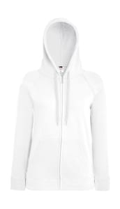 Fruit of the Loom 62-150-0 - Lady-Fit Lightweight Hooded Sweat Jacket White