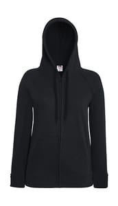 Fruit of the Loom 62-150-0 - Lady-Fit Lightweight Hooded Sweat Jacket Black