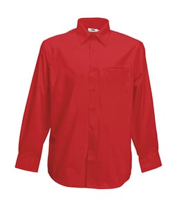 Fruit of the Loom 65-118-0 - Long Sleeve Poplin Shirt Red