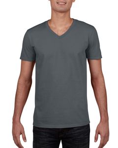Gildan 64V00 - T-shirt Homem Gola V Soft Style Carvão vegetal