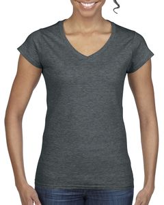 Gildan 64V00L - Softstyle® V-Ausschnitt T-Shirt Damen Dark Heather