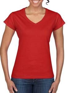 Gildan 64V00L - Softstyle® V-Ausschnitt T-Shirt Damen Rot