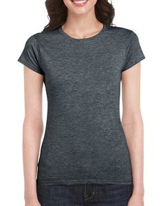 Gildan 64000L - Softstyle® Tailliertes Kurzarm-T-Shirt Damen Dark Heather