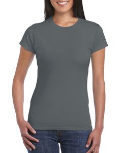 Gildan 64000L - Softstyle® Tailliertes Kurzarm-T-Shirt Damen Holzkohle
